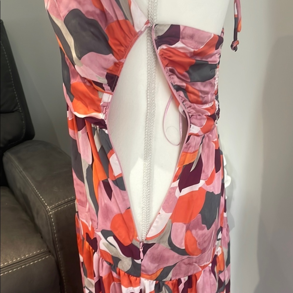 Socialite Floral Halter Maxi Dress - Multicolor Sz XS - Picture 4 of 8